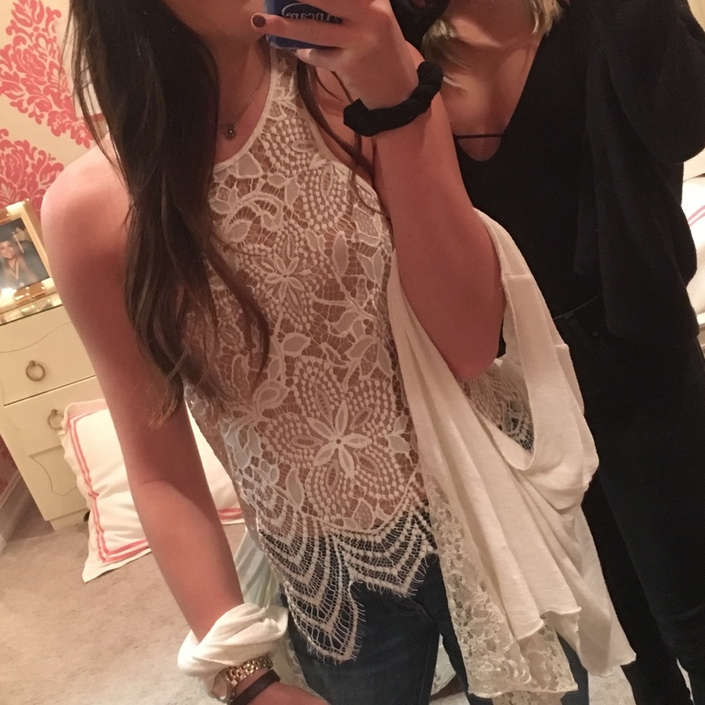 White lace top